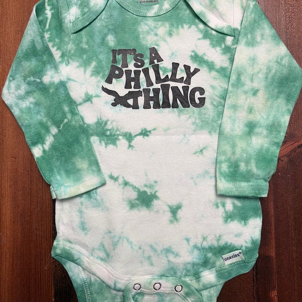 It’s a Philly Thing | Philadelphia Eagles Kelly Green Bodysuit | Tie Dye Bodysuit Tee | Baby Gift | Gender Neutral | Philly Football