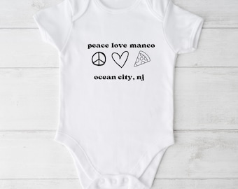 Ocean City NJ Beach Baby Bodysuit | Gender Neutral | OCNJ Boardwalk Manco Pizza