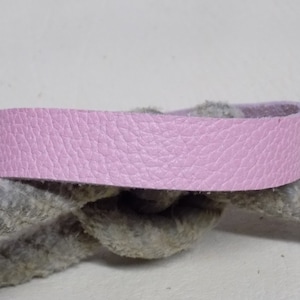 Bubblegum Pink Leather Bangle Bracelet