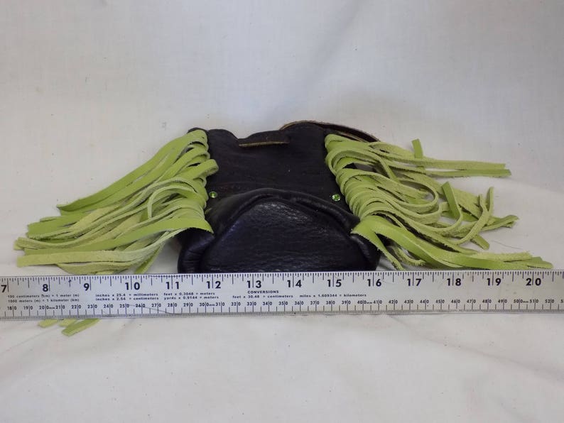 LIme Green Motorcycle Purse with Cross and Wings