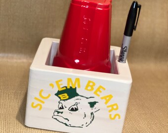 Brianna Cannon Baylor Green SIC'EM Bears Rectangle Barrette Clip