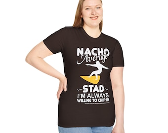 Regalo per la festa del papà Patrigno Unisex Softstyle T-shirt Nacho Average Patrigno