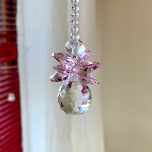 Crystal Suncatcher,Guardian Angel, Rear View Mirror Car Charm,Travel Protection,Healing,Rainbow Maker, Archangel Chamuel, Angel of Love,