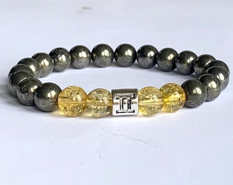 Money Bracelet, Success magnet bracelet, Citrine, Pyrite Lucky bracelet,prosperity bracelet, manifestation, zodiac bracelet,confidence wrap
