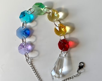 Kristall Auto Anhänger: Regenbogen Chakra Sonnenfänger Rückspiegel Ornament