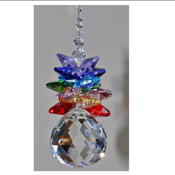 Hanging Crystal Suncatcher, Chakra Ornament, Window Decoration, Rainbowmaker, Gift Idea, Christmas Present Idea,