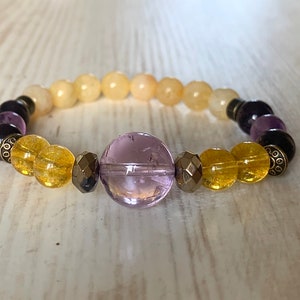 Citrin Ametist Ädelstensarmband: Spiritualitet Meditation Healing