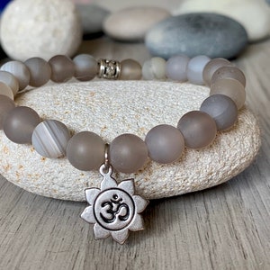 Stress Relief Bracelet, Anxiety Relief, Confidence, Throat Chakra Balance, Calm Bracelet, Sleep Bracelet, Meditation, Yoga OM bracelet