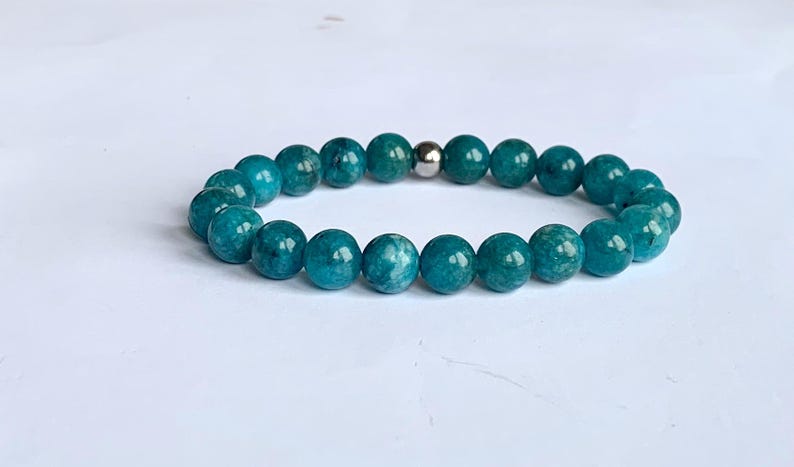 Social Anxiety, Apatite Gemstone Bracelet, Communication skills, Self-confidence, Motivation, Public Speaking, Throat Chakra, Influence image 2