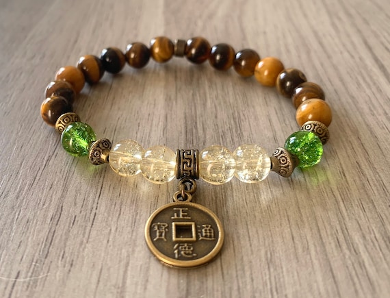 Peridot crystal bracelet (for wealth, growth, love) – 1pc - Moksa