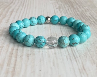 Pulsera de salud turquesa, curación, energía y bienestar.