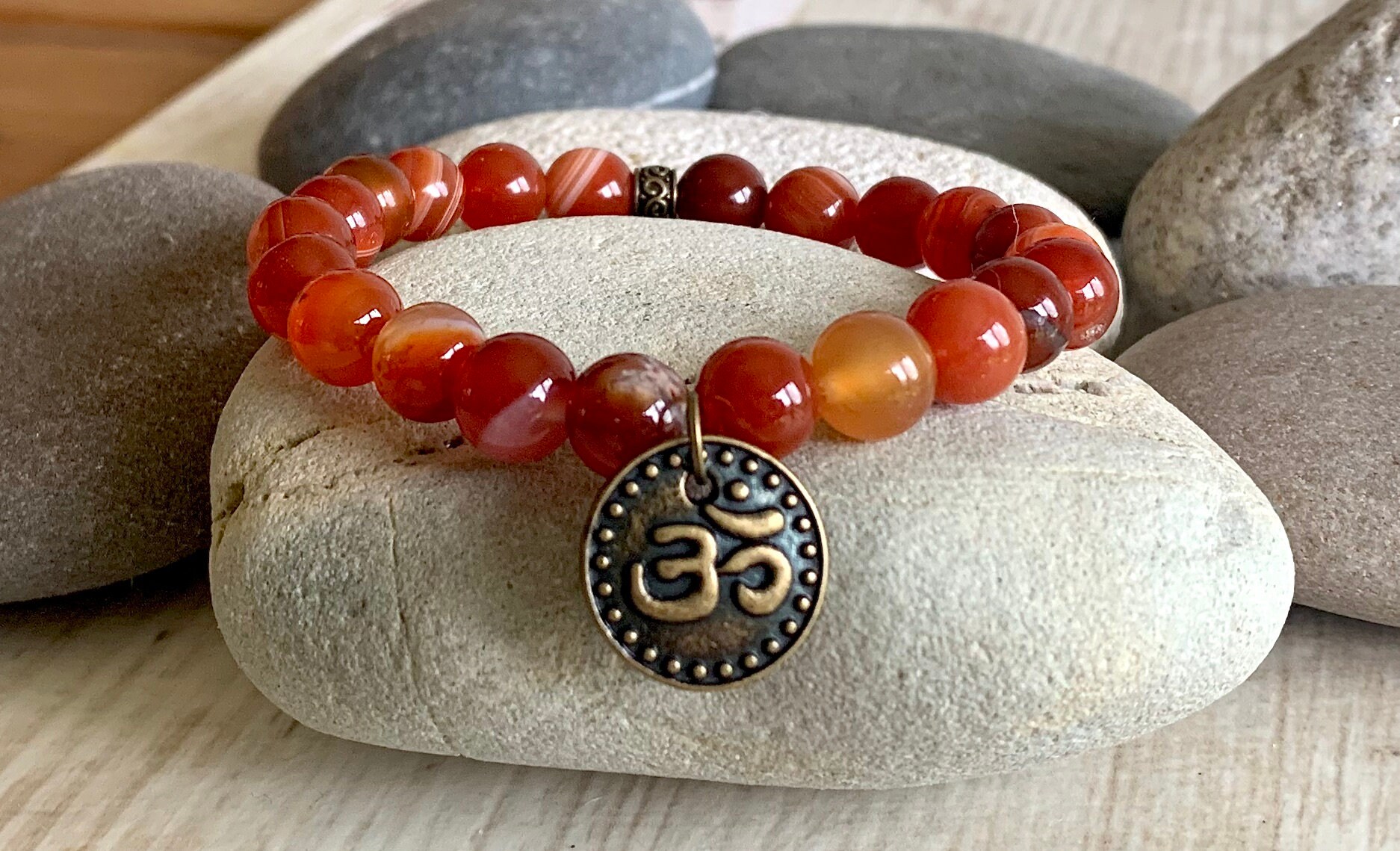 Carnelian Yoga Gemstone Bracelet, Courage, Confidence Meditation Bracelet, Vitality, Positive Energy