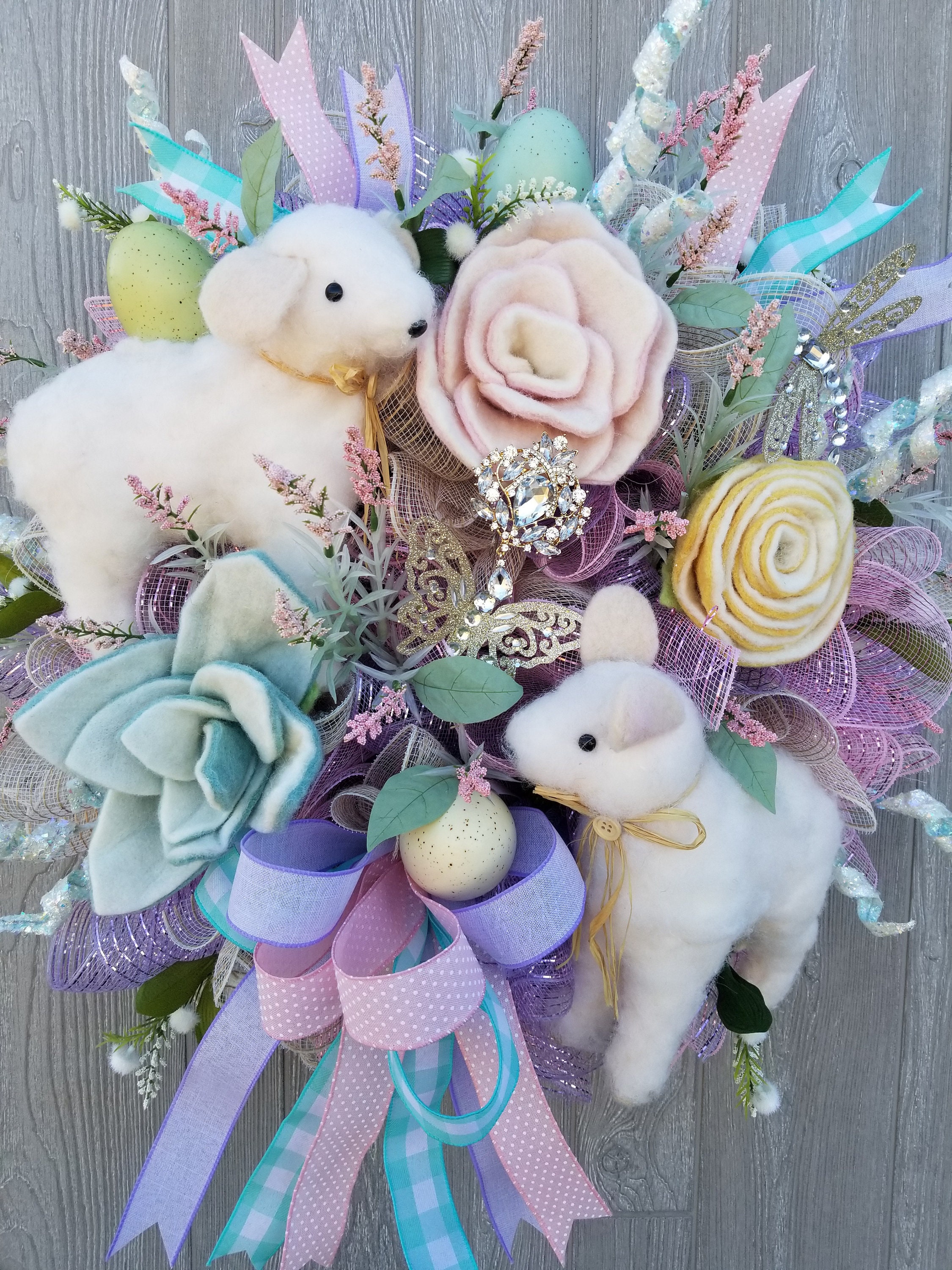 Easter Lamb Wreath Etsy