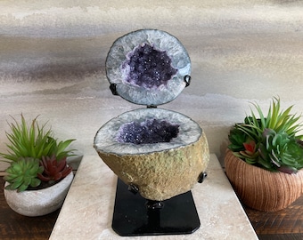 Aqua Amethyst Jewelry Box, Matching Sides of a Gorgeous Geode from Uruguay SSD401