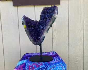 Dark Purple, 17 inch tall Amethyst from Brazil on a Stand, SSD339