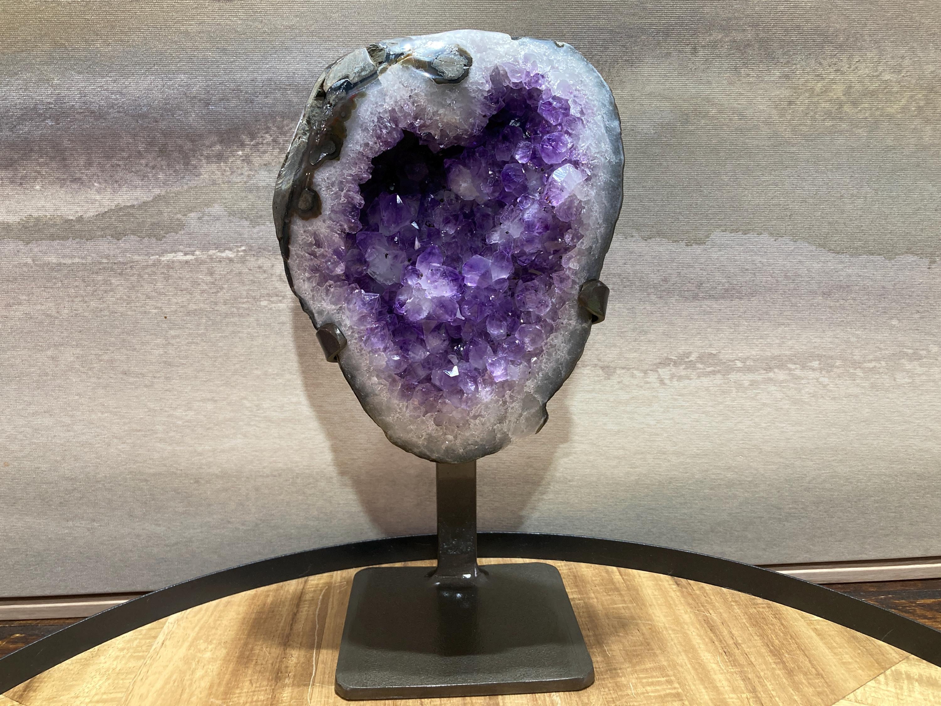 Very Brilliant B+++ Amethyst Geode on a Stand SSD697