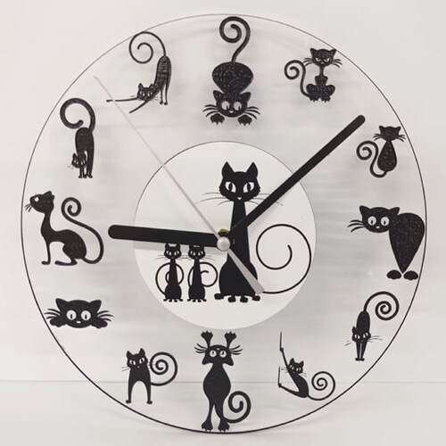 Horloge Chat Etsy