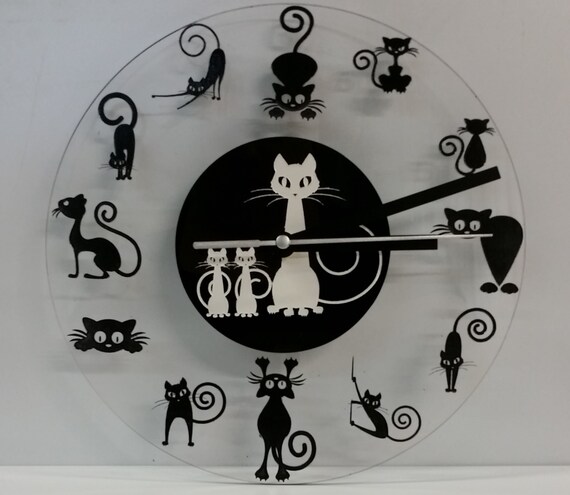 Horloge Chat Etsy
