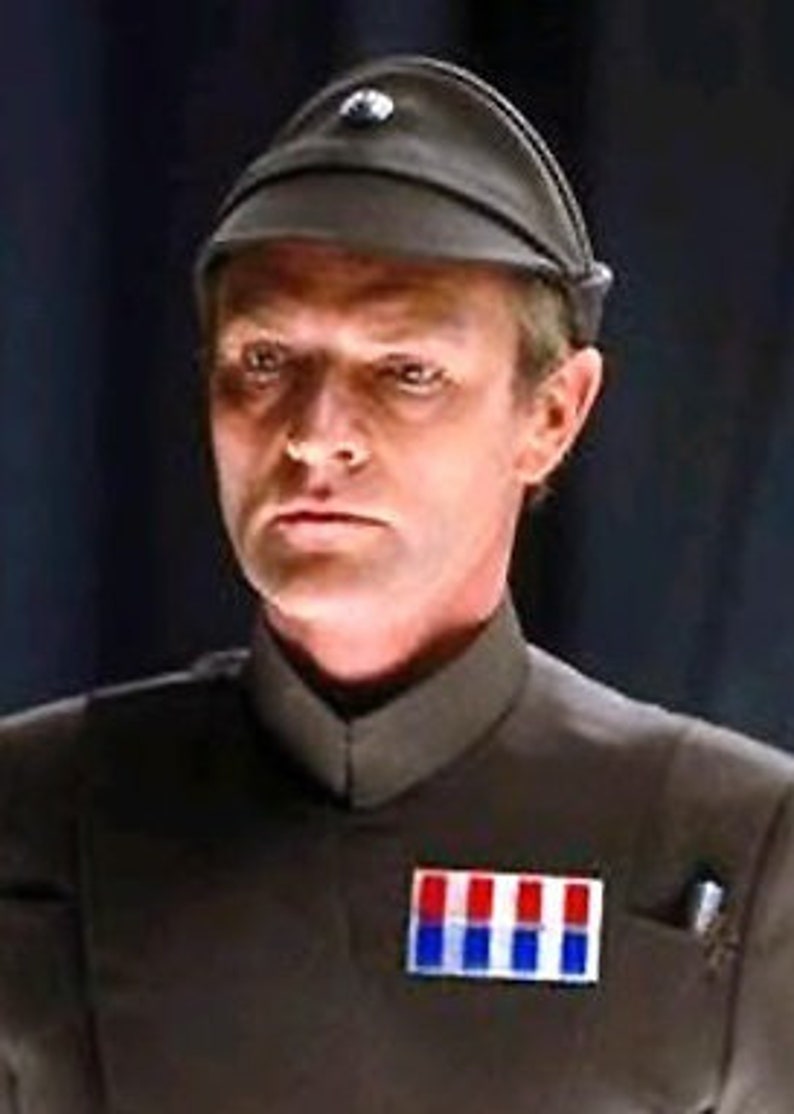 May include: A man wearing a dark green military uniform with a black cap and red, white, and blue rank insignia.