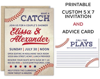 Birthday Party Couples Custom Printable Menu Baby Shower Baseball Printable Menu Card Bridal Shower Sports Baseball Bat Wedding