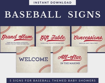 Baseball baby shower Printable Baby Shower Signs Baby Shower Baby Shower Ideas Baseball Welcome Baseball Shower Welcome sign little slugger