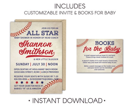 Baseball Baby Shower Invitation Baby Girl Baby Shower Baby Boy Etsy Baseball Baby Shower Invitation Baby Girl Baby Shower Baby Boy Etsy