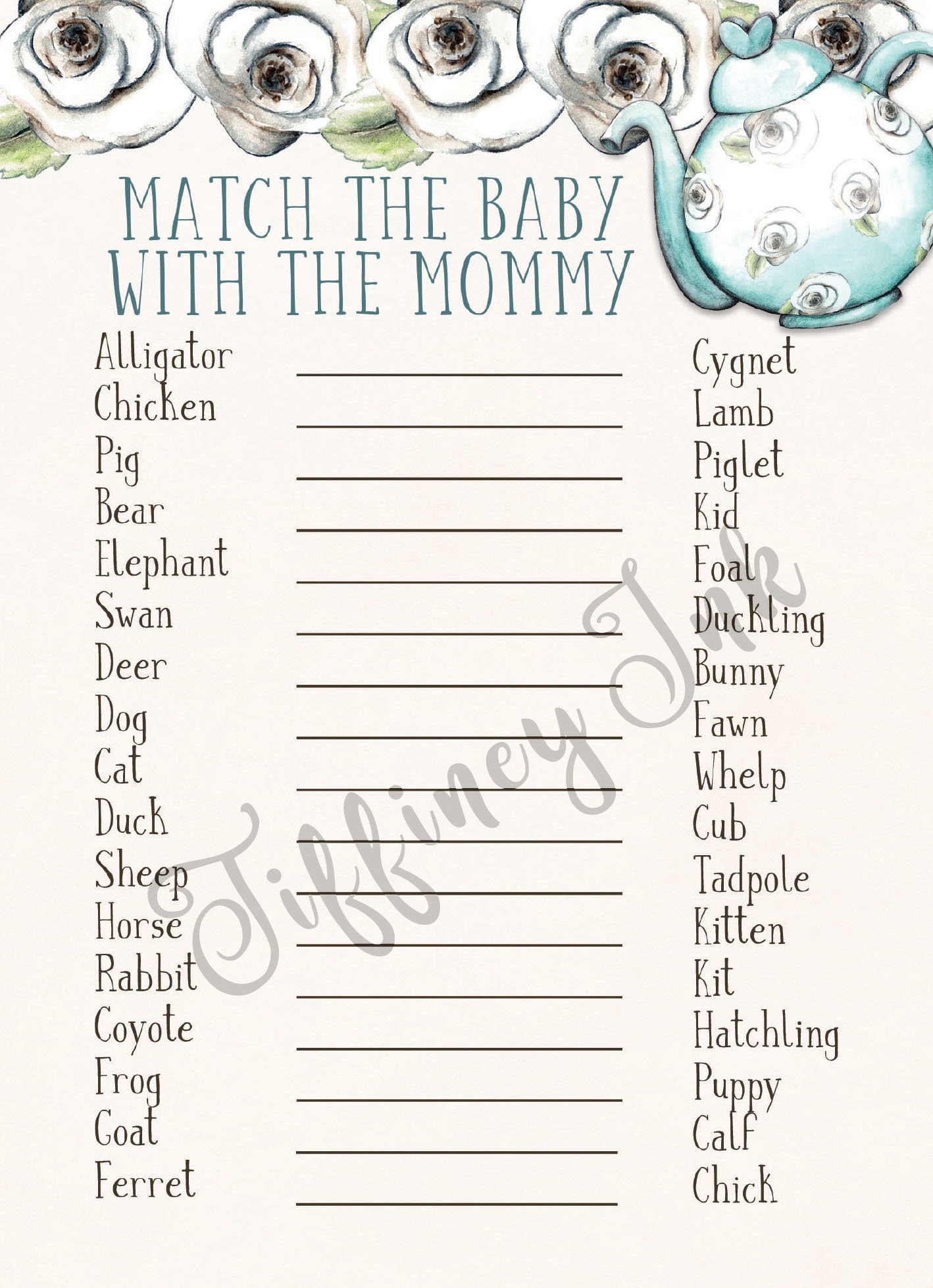 Tea Party Baby Shower Game Baby Shower Tea Party Games Shower Phone