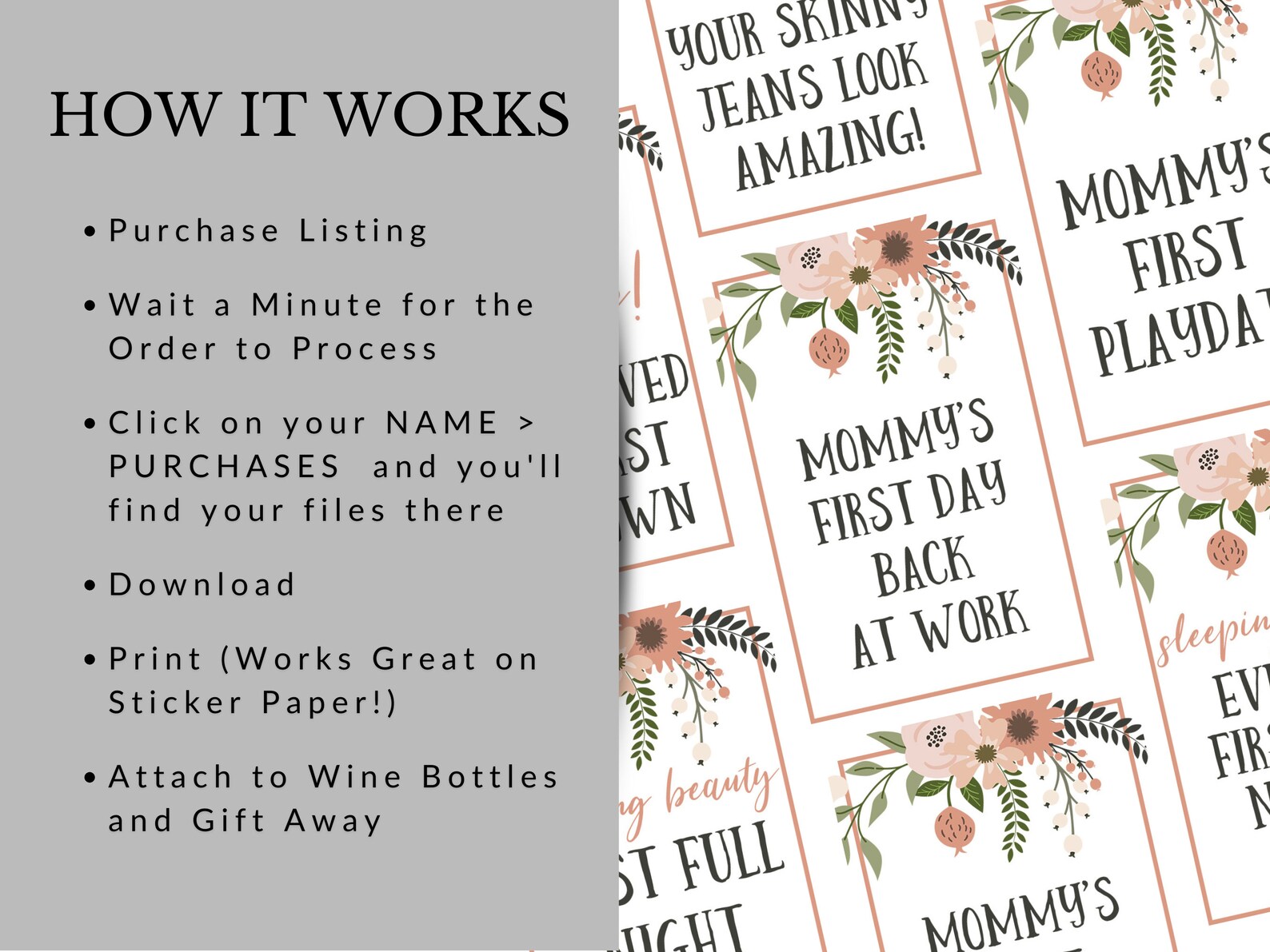 New Mom Printable Wine Labels Mommy Milestone Wine Labels - Etsy