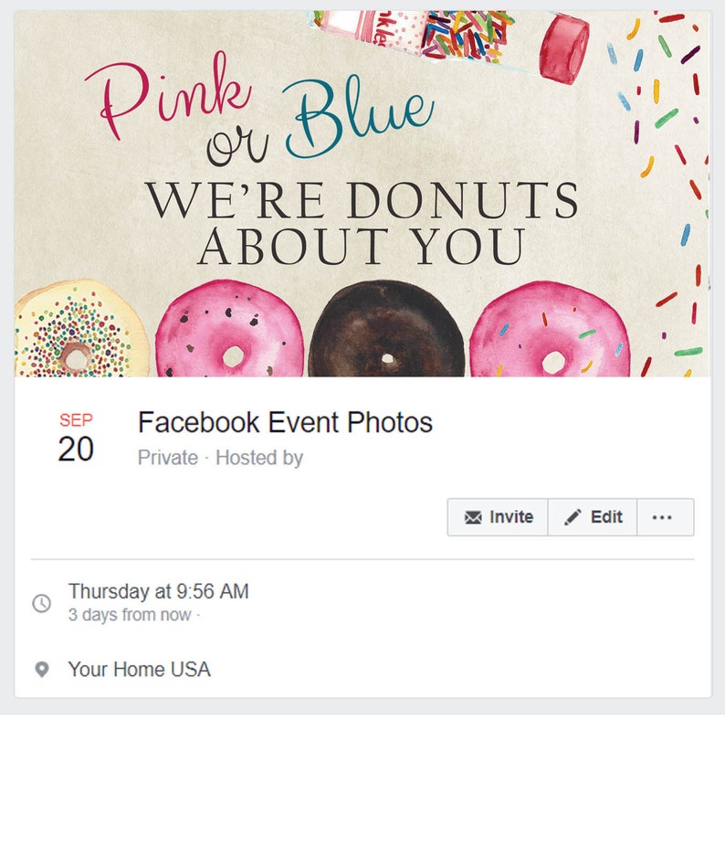 Donut Baby Shower Facebook Cover Gender Reveal Image 0