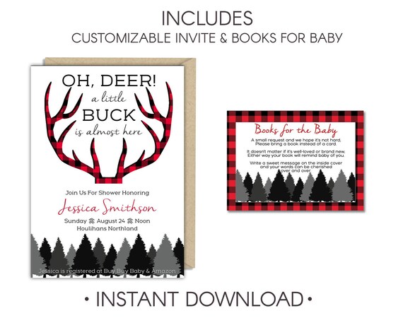 hunting themed baby shower invitations