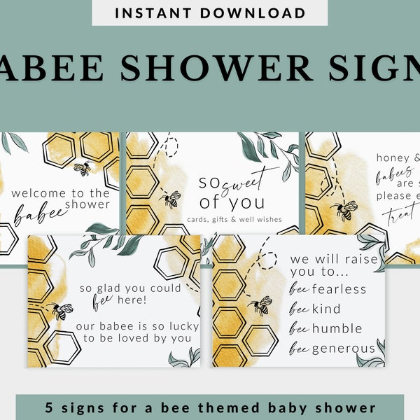 bee baby shower Printable Baby Shower Signs Baby Shower Baby Shower Ideas babee Baby Shower Welcome sign honey bee baby Shower
