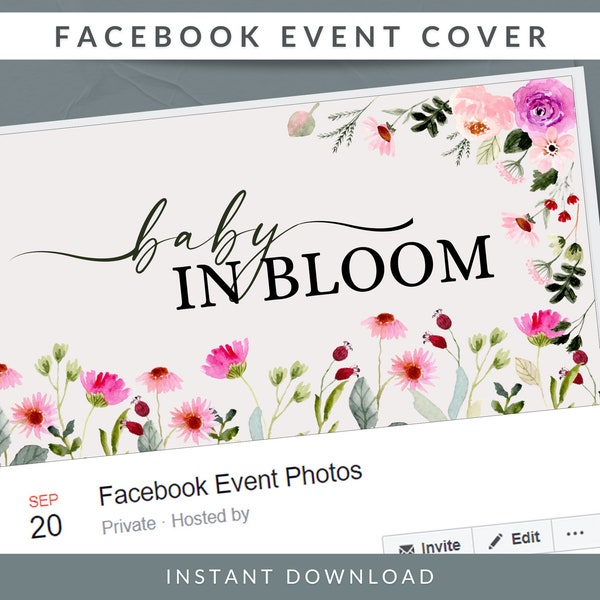 Baby in Bloom Facebook Cover | Baby Shower Invitation