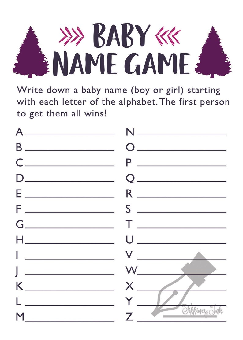 Baby Shower Games Camping Shower Mountains Hiking Baby Shower Etsy