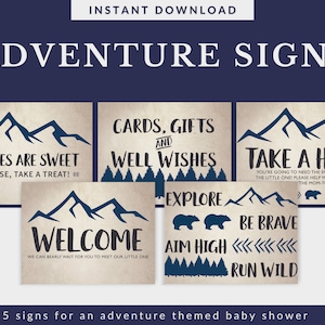 Camping Shower Baby Shower Signs Mountains Baby Shower Decor Baby Shower Decorations Hiking Baby Shower Baby Boy Hiking Camping Wilderness