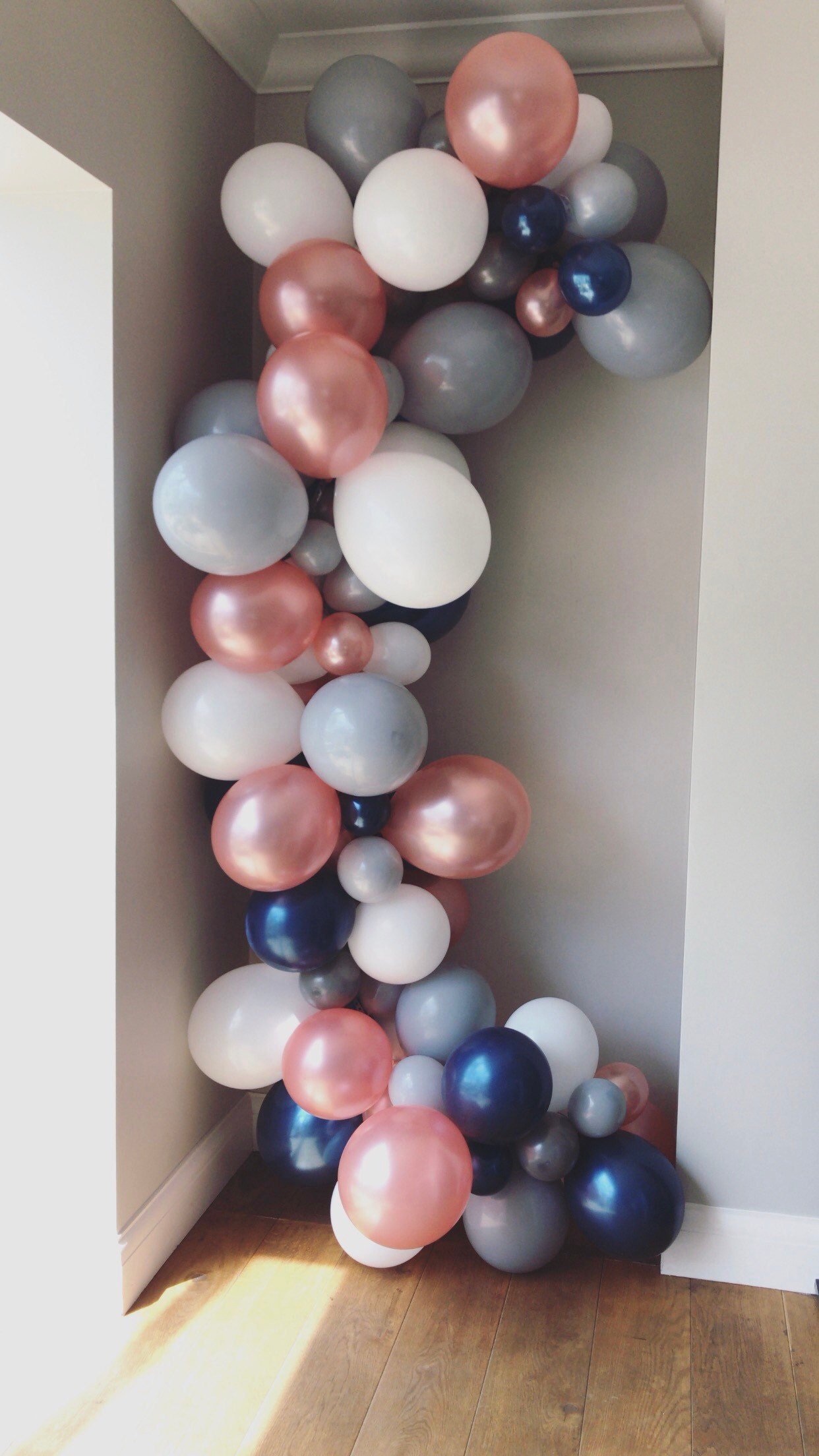 Rose Gold Navy White Grey Latex Balloons Diy Balloon Garland