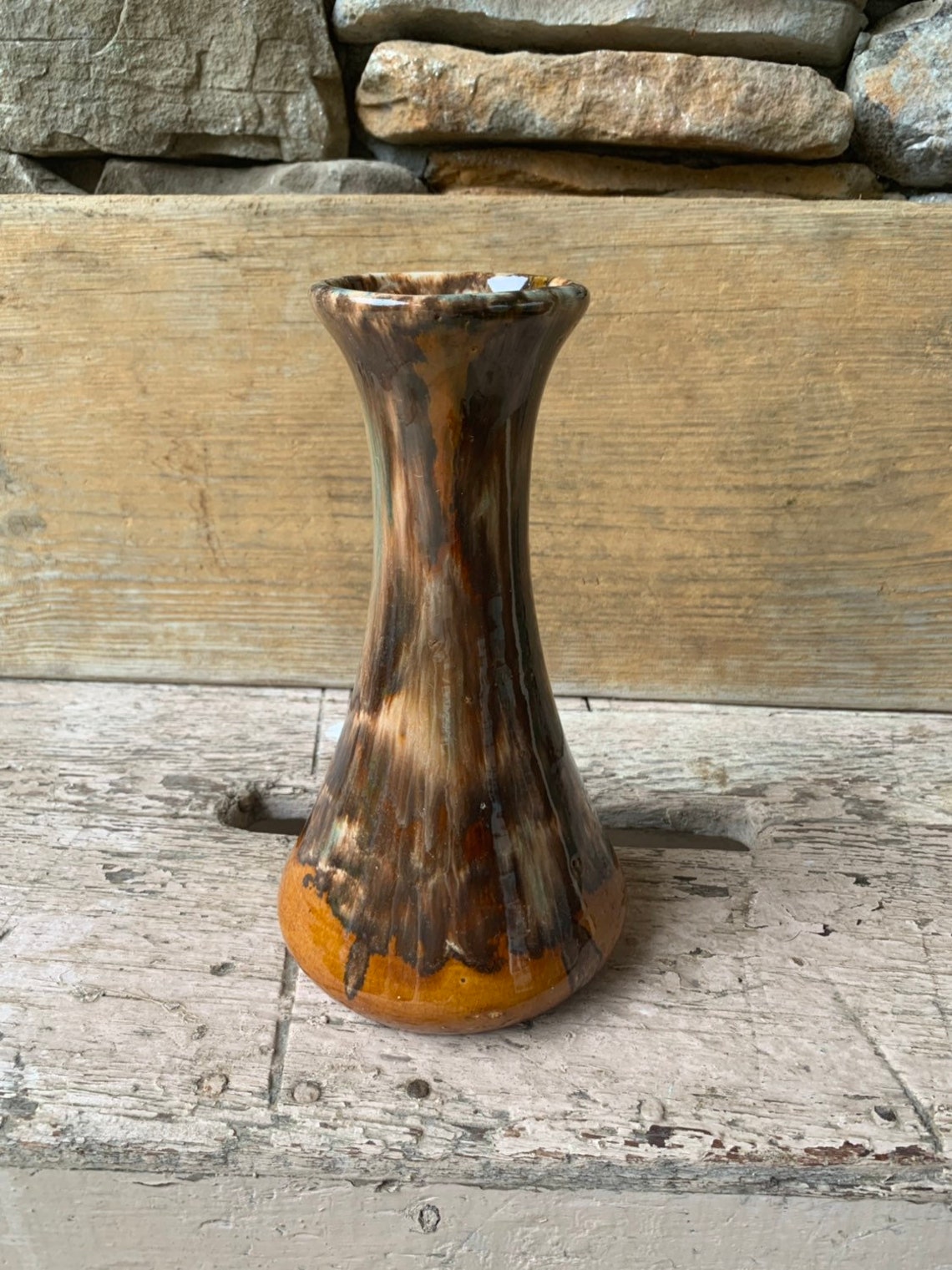 Brush McCoy Pottery Brown Onyx Vase 064 Great Blues in Glaze Etsy.de