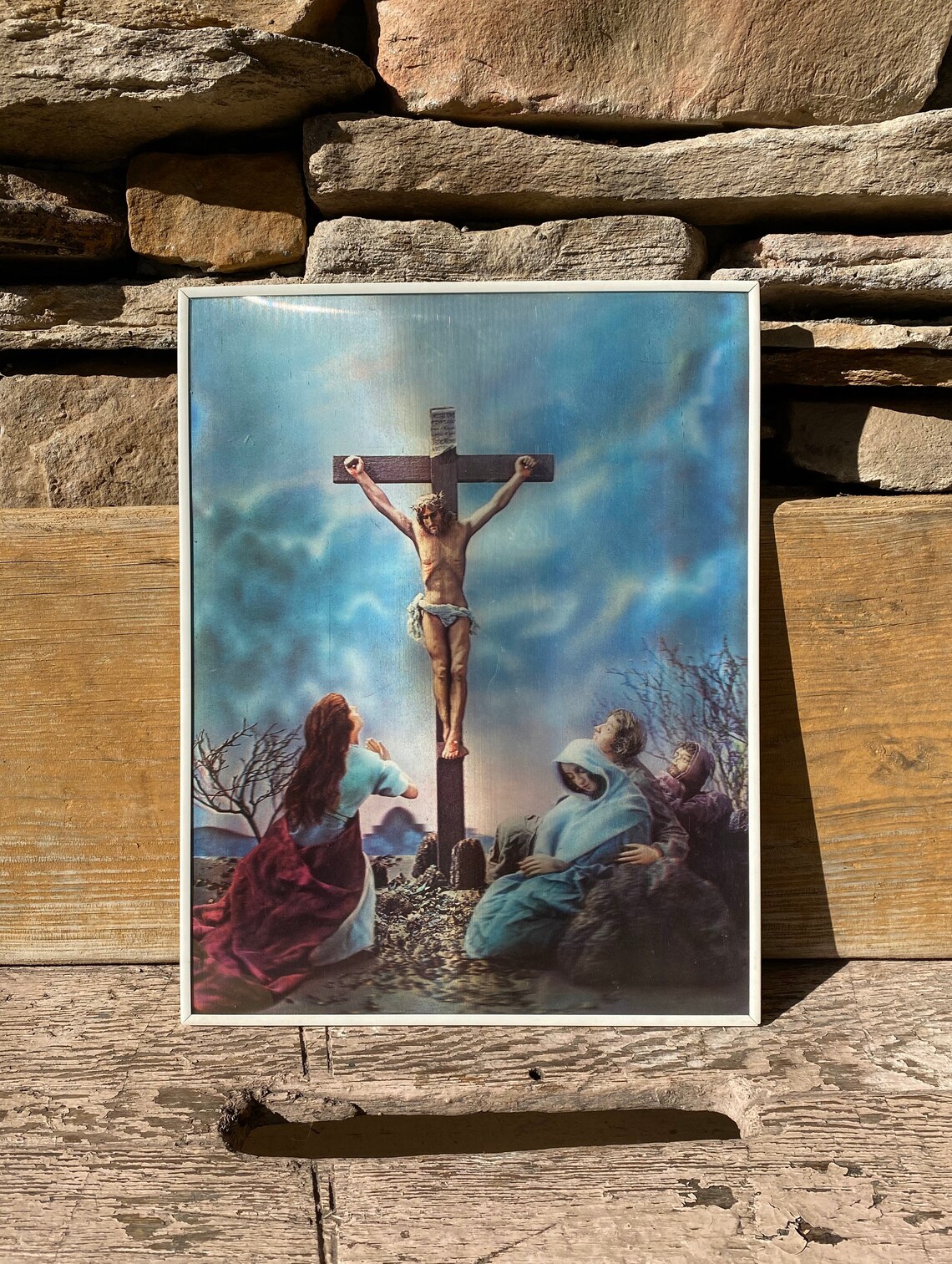Hologram 3D Art Jesus Crucifixion Scene | Etsy