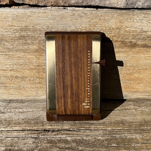Vintage Bates List Finder Classic Model Cavalier Faux Woodgrain and Gold Desk Memo Organizer