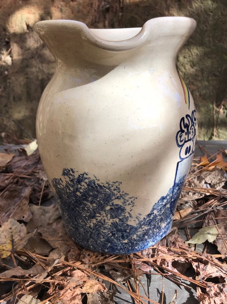 CMP Pottery Noah's Ark Hand Painted Stoneware Pitcher Jug Etsy