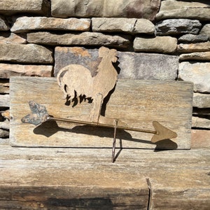 Gold Painted Metal Rooster Weather Vane with Copper Mounting Tube