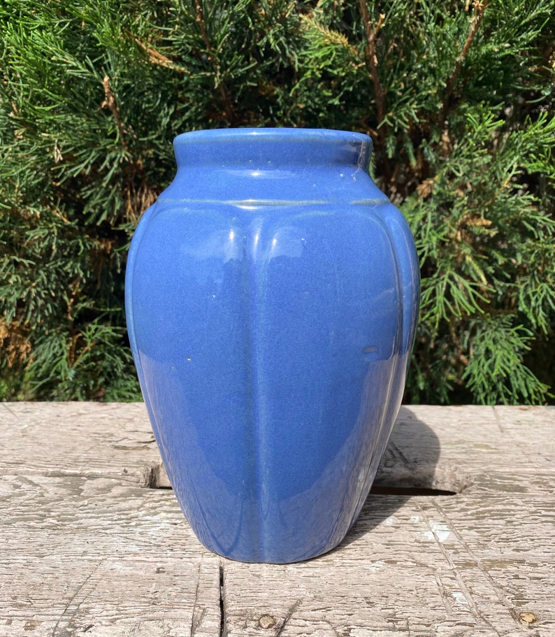 Zanesville Pottery Gloss Blue Vase Shape 795 Etsy