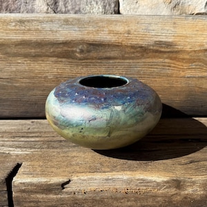 Raku Studio Pottery Vase Signed K Beswick