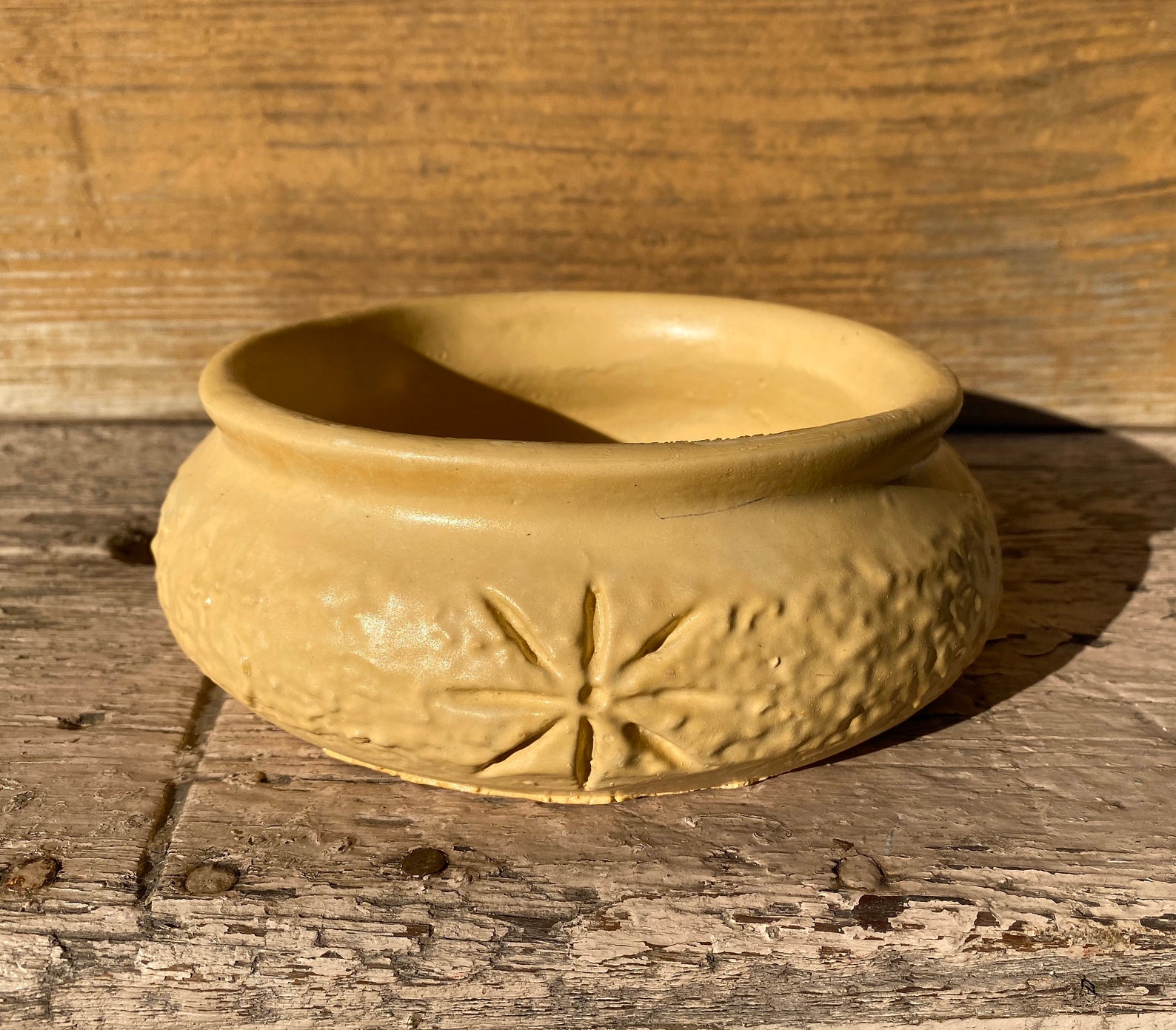 Butter Yellow Pottery Planter Comanche Pottery NC by Ron Allen Etsy