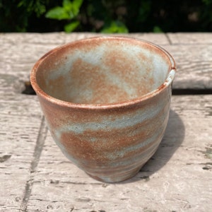 Studio Pottery Yunomi with Shino-Style Drip Glaze