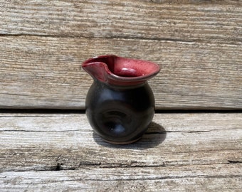 Smoky Mountain Pottery Small Pinch Creamer Black and Red