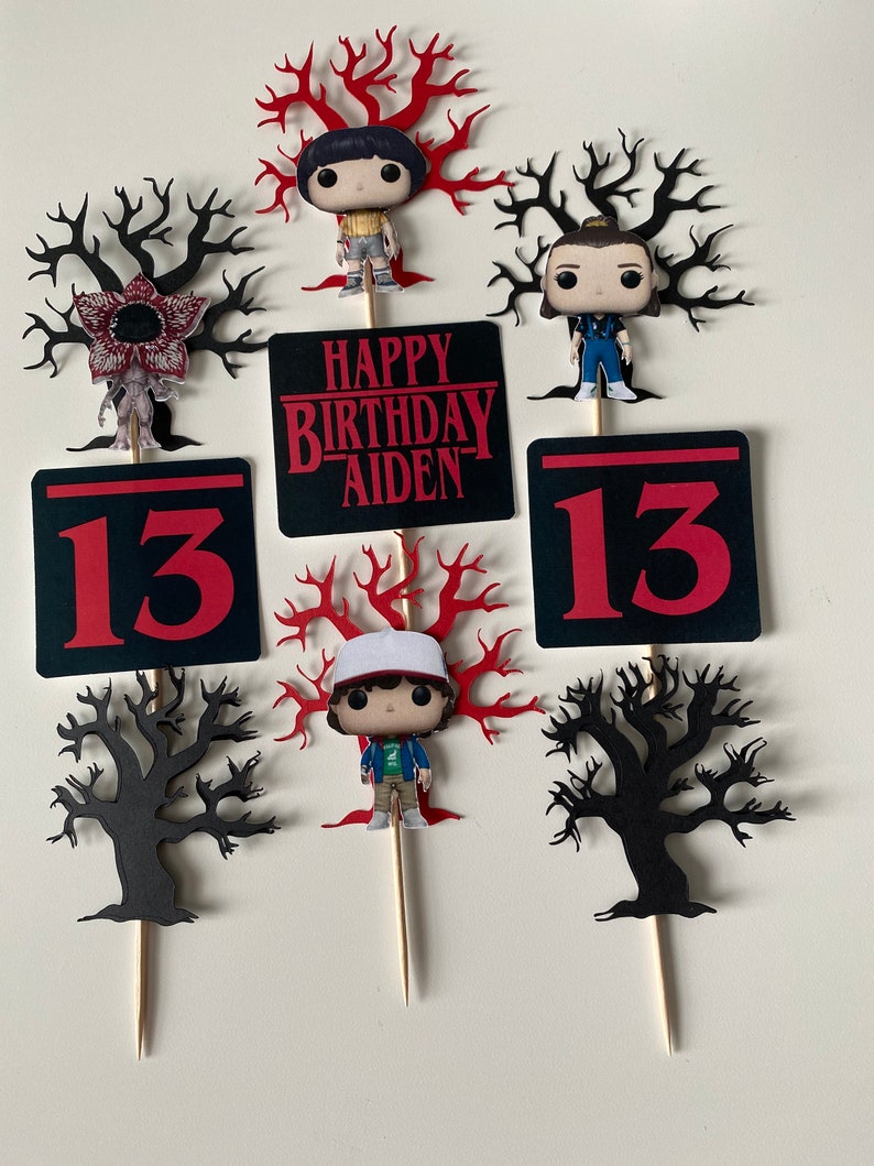 12 Stranger Things Cupcake Toppers Stranger Things Toothpick - Etsy