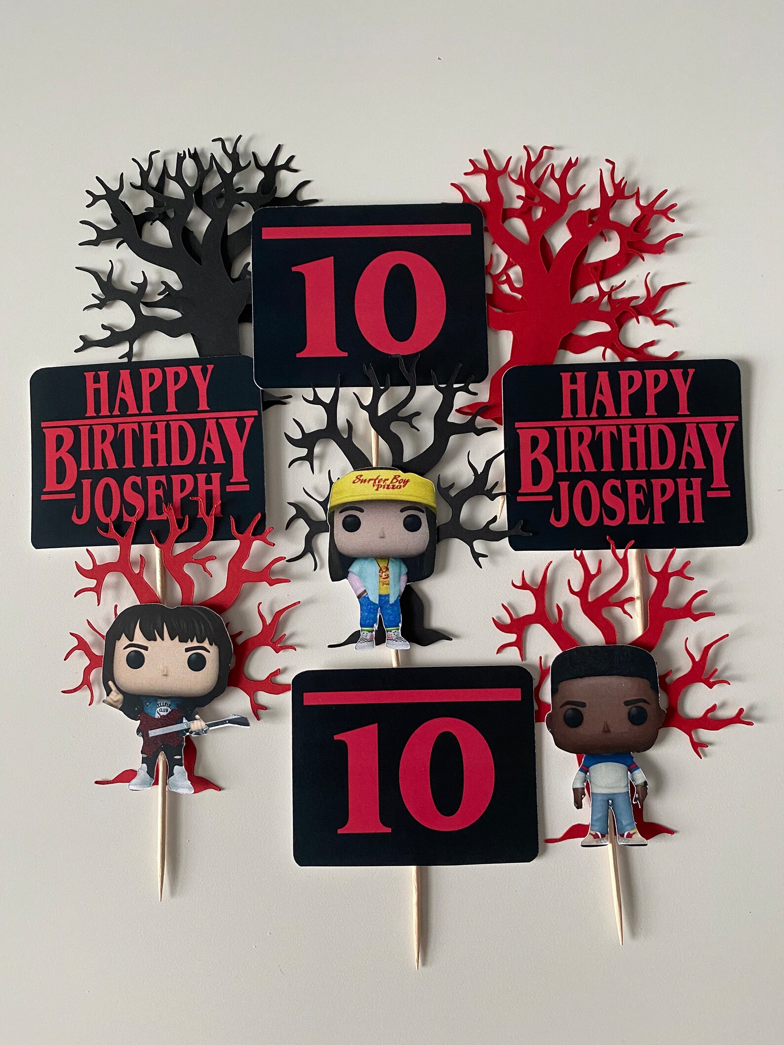 12 Stranger Things Cupcake Toppers Stranger Things Toothpick - Etsy