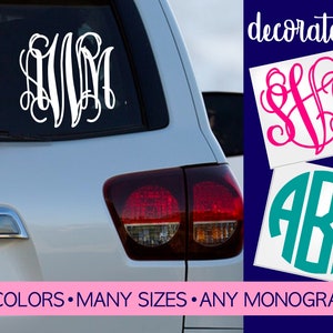 Monogram Car Decal Monogram Decal Car Decal Car Monogram Decal Car Decal Monogram Stickers Monogram Decal for Car CDMG1A image 1