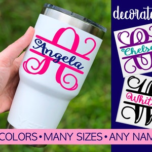 Vinyl Monogram Decal Sticker, Many sizes, colors, and styles! Car Monogram Yeti Decal Cell Phone Monogram Laptop Monogram 5LN3Y