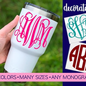 Monogram Decal Monogram Sticker Monogram Decal for Yeti Tumbler Monogram Decal for Tumbler Vinyl Monogram Decal Monogram 5MG1Y 画像 1